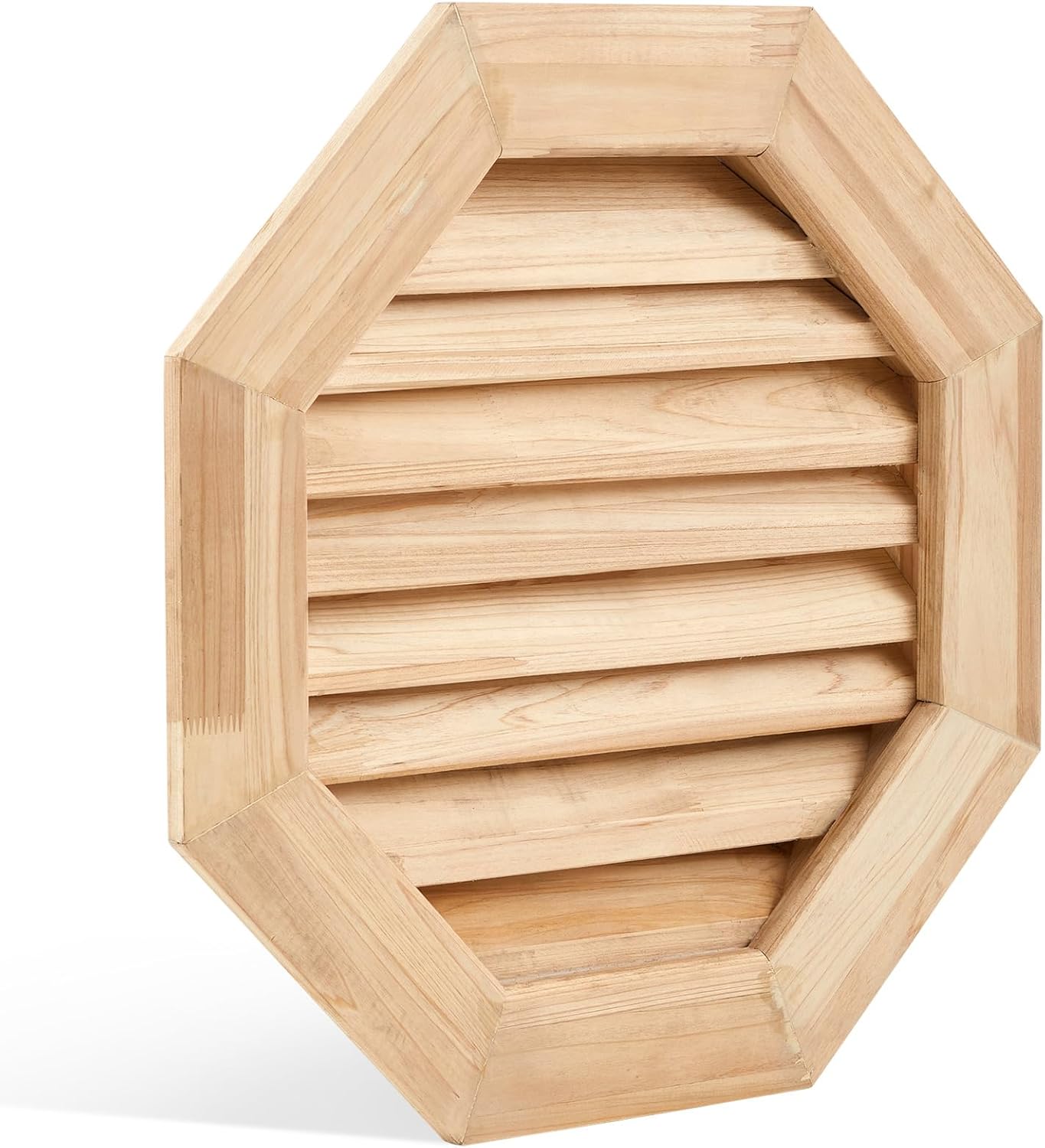 Riakrum 25 W x 25 H Wood Gable Vents for House, Octagon Gable Vents Shed for Attics Garages Sheds Ventilation Exterior (Rough Opening: 20 W x 20 H)