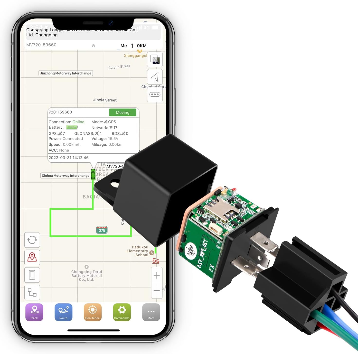 Real Time Vehicle Tracker Device, Autopmall Mini MV720 Relay Tracker for Van, Motorcycle, Caravan, Motorhome, Tractor, Coach, Bike & Car, 9-90V,Including SIM