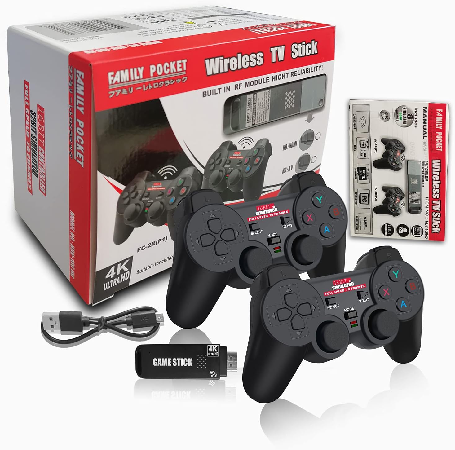 Retro Game Console with 5000 HD Games 4K Output, 2.4G Dual Super Controller Joysticks Classic Old Style Video Game Console Support PC/TV/Projector/Emulator ,Ideal Present for Men Adult : Video Games