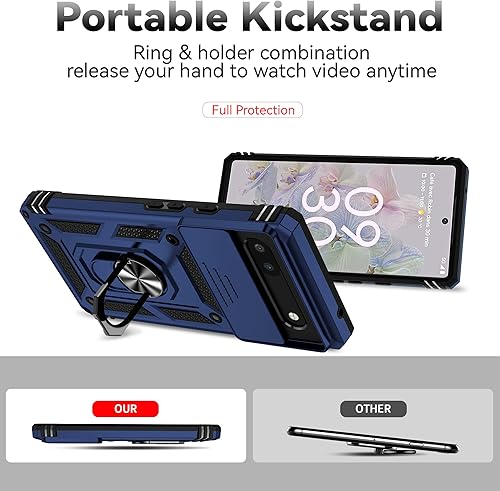 Miniatura 5 de Funda para Pixel 6a, funda para teléfono Google Pixel 6a, con protectores de pantalla y funda para cámara, grado militar 16 pies. Funda a prueba de