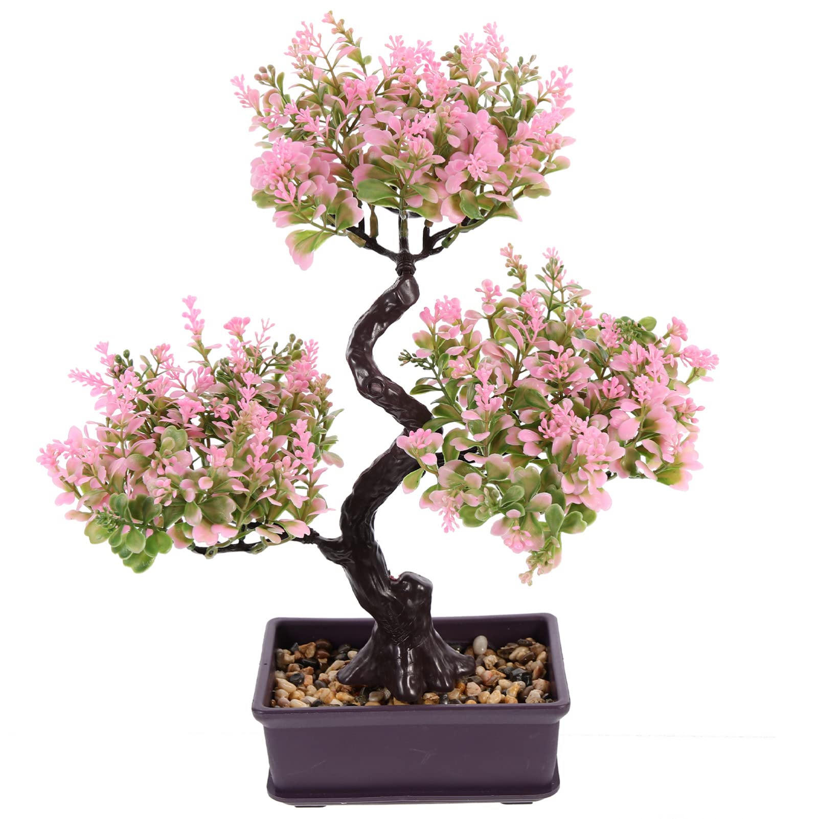 GANAZONO Artificial Bonsai Plant Pot Realistic Fake Potted Plant Desktop Ornament for Home Office Decoration No Maintenance 14.17X12.60X3.94In