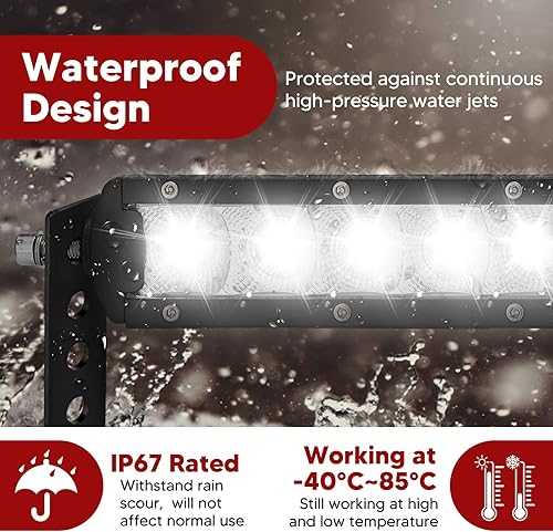 Miniatura 6 de Barra de luz LED recta de 150 W de 22 pulgadas y 150 W con soportes de montaje de parachoques inferior ocultos delanteros compatibles con Silverado