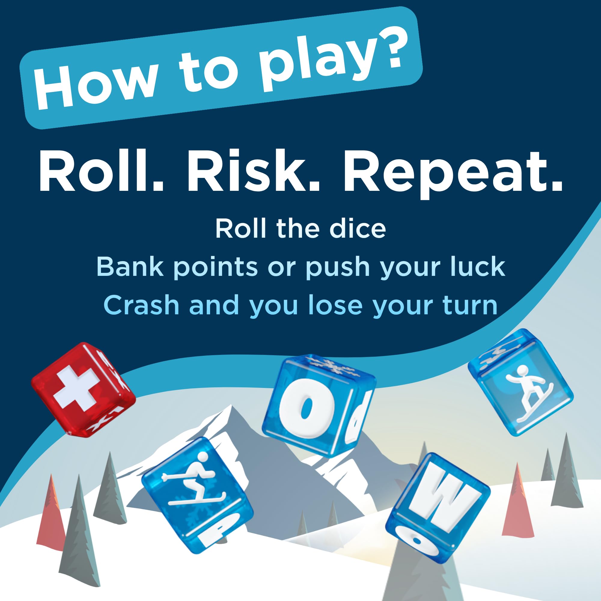 LAST RUN – Fast-Paced Family Dice Game | 2-6 Players | Ski Gift Travel Game for Skiers & Snowboarders | Après Ski & Friends Game Nights | 8+