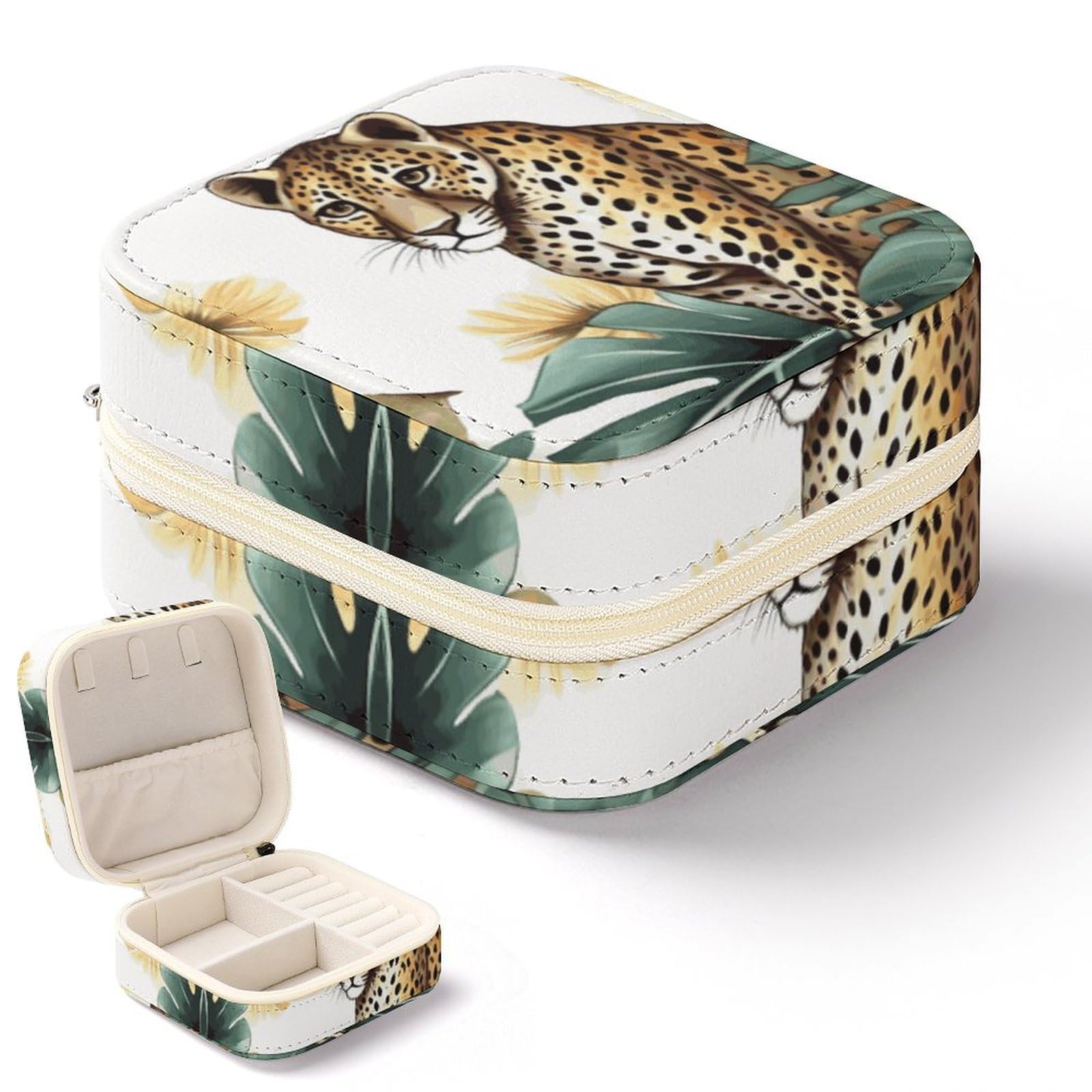 Boîte à bijoux motif léopard idée cadeau originale pour femme