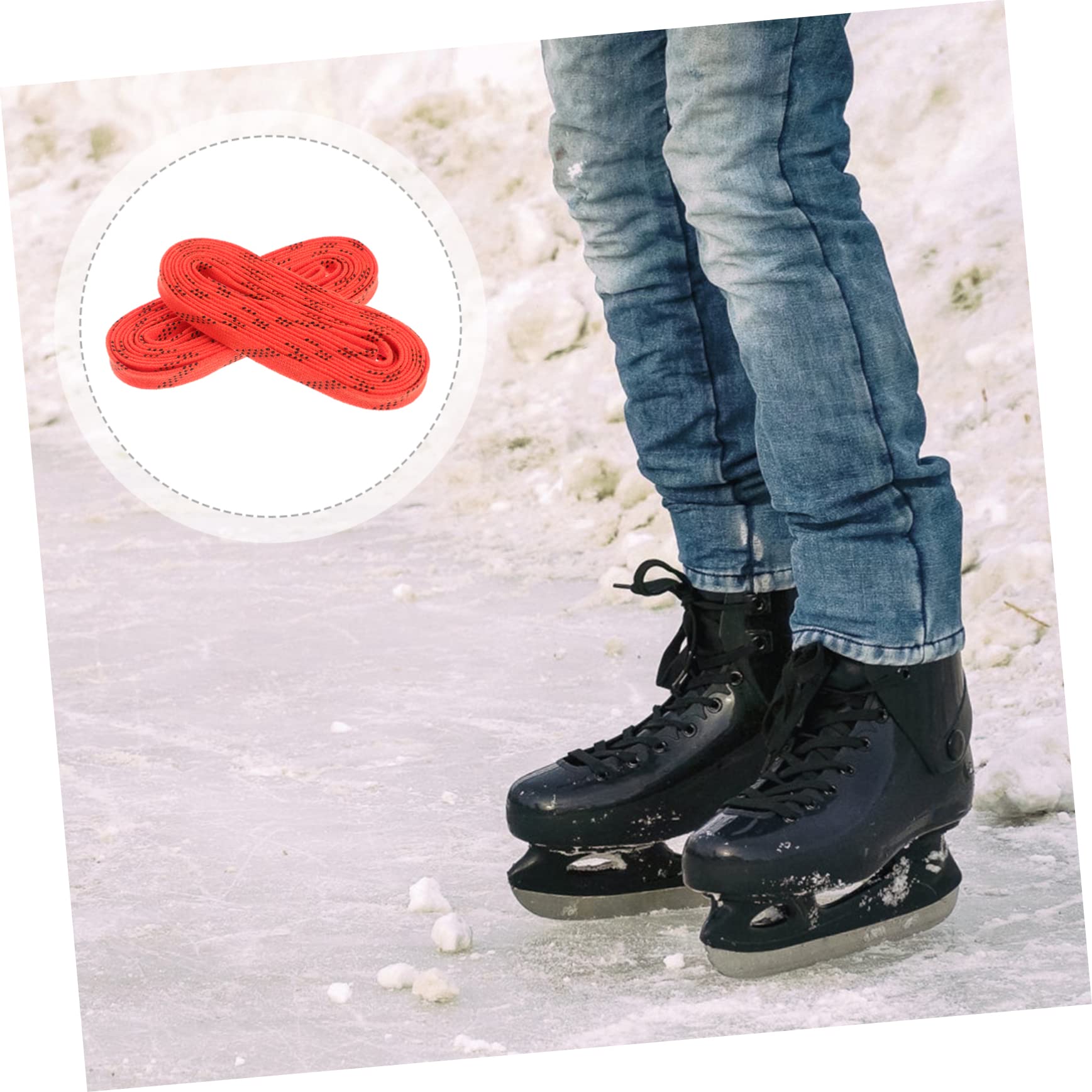 Homoyoyo Lacets de Hockey Orange en Polyester et Coton, Antiglisse et Résistants Froid, de Lacets pour Chaussures de Sport et Patins de Hockey