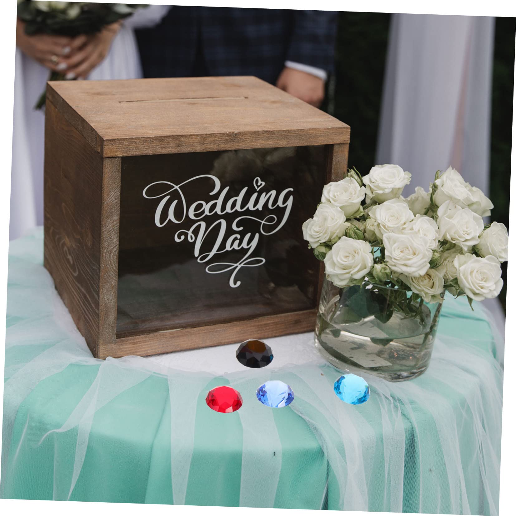 Diamanti di Vetro 30mm 12 Pezzi Decorativi per Matrimonio Fotografici Riempitivo per Vaso in Vetro Trasparente e Centrotavola Eleganti e Decorazioni Casa