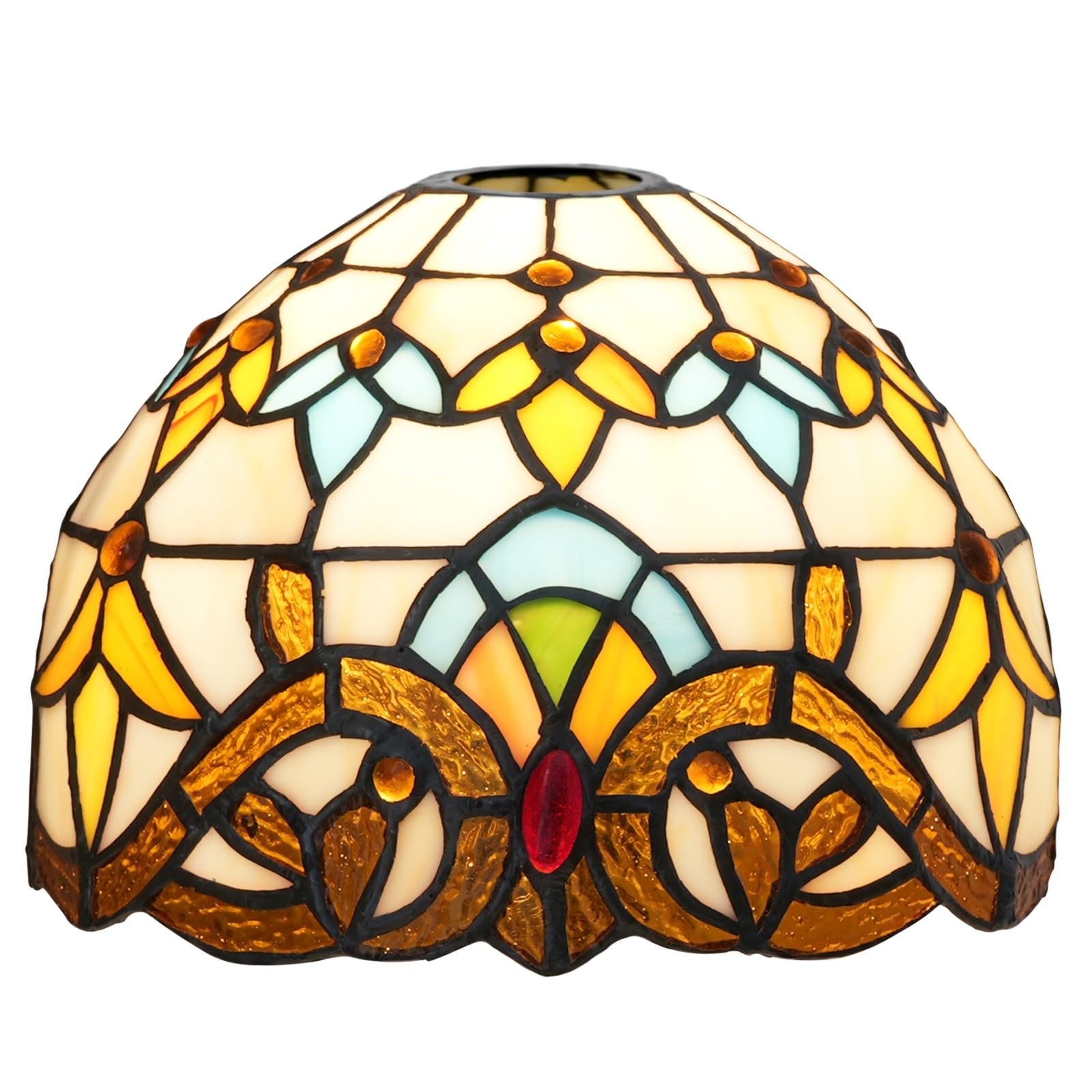 ZXMJYHK Tiffany Replacement Lamp Shade, 8 Inch Creativity Baroque Stained Glass Lamp Shade Handmade Retro Lampshades Accessories Fit for Table Lamp Pendant Light Wall lamp