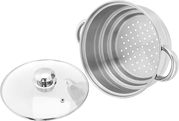 Judge Steamer Insert Stainless Steel Stepped Steamer Insert Colander with Twin Handles fits most 16cm, 18cm or 20cm Pans