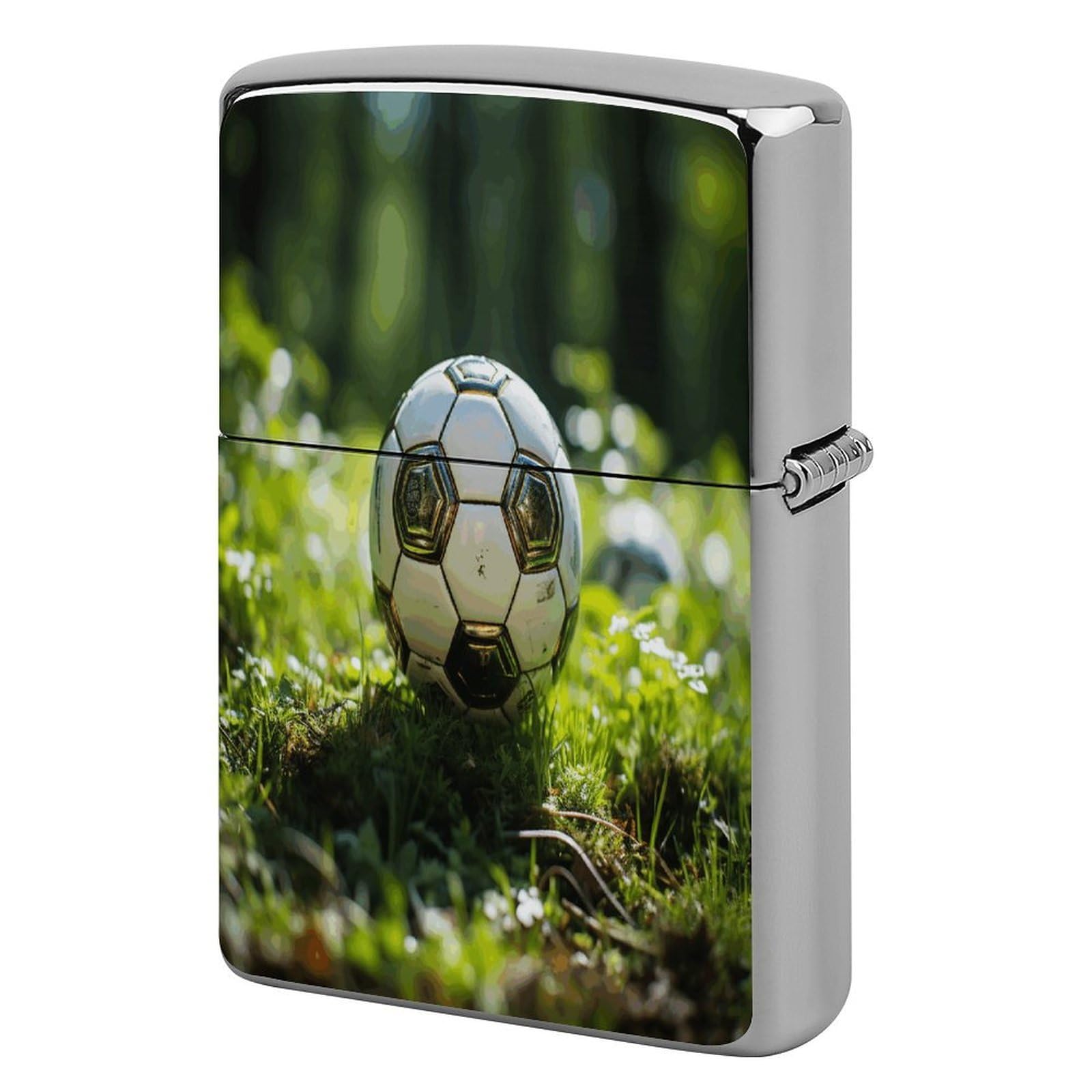 Fekiloot Style Football On The Grass Lighter Case Cover Lighter Holder