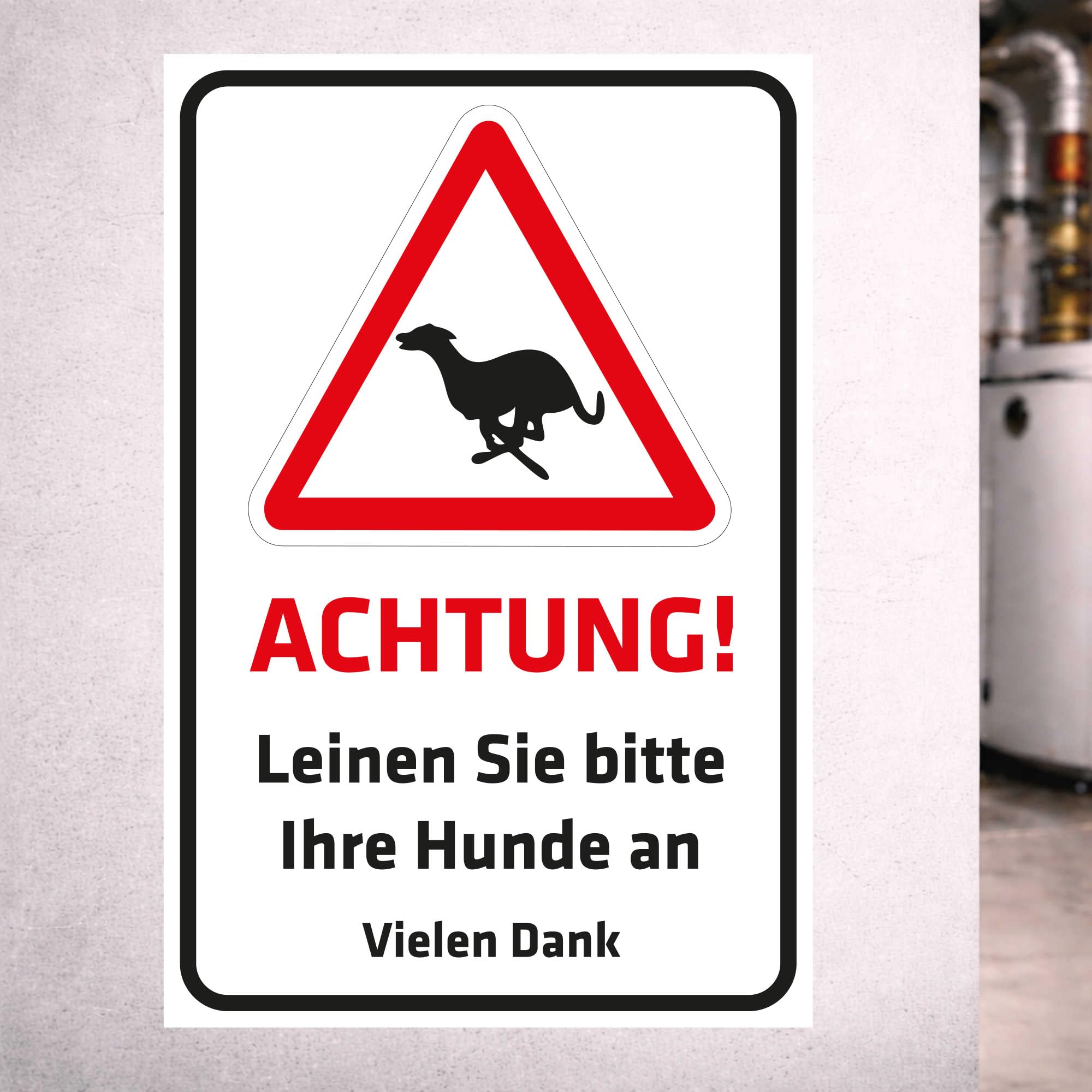 INDIGOS UG – Cartello in alluminio dibond 3 mm – sicurezza – avvertimento – Attenzione – Si prega di lavare i vostri cani – 600 x 400 mm – hotel, azienda, protezione, kita, medico, pratica, appartamento