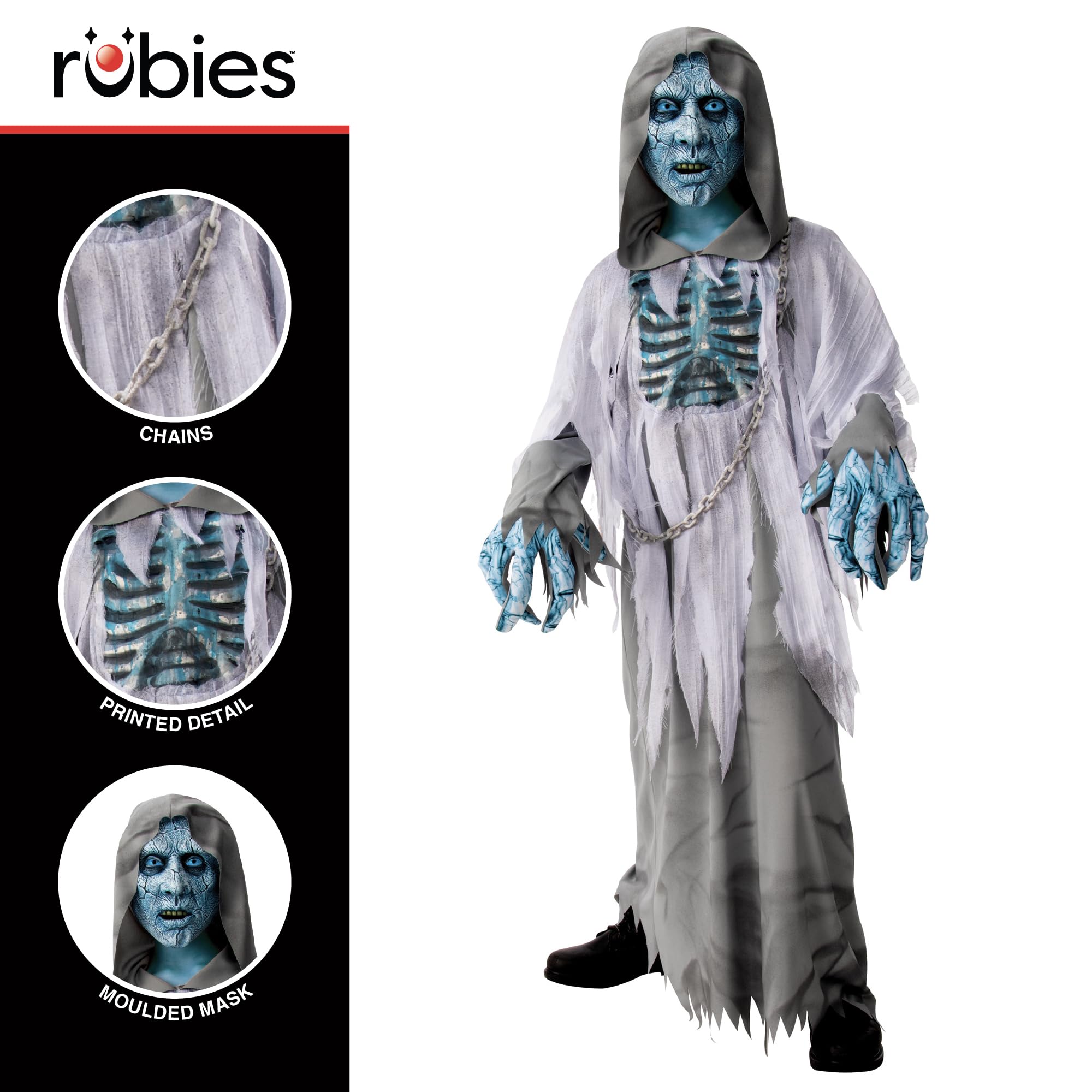 Bristol Novelty White Demon Halloween Costume, Childrens Size 5-6, Grey, Ages 5-6 - Image 2