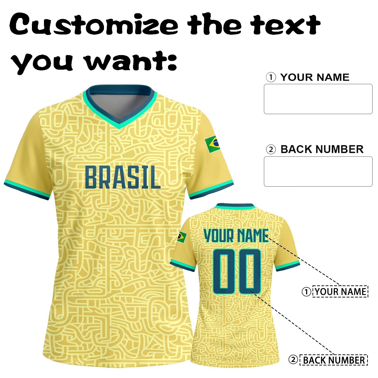 Camiseta Personalizada Copa Mundial 2026 Manga Corta Nombre Número 18 Tonos Regalo Fútbol