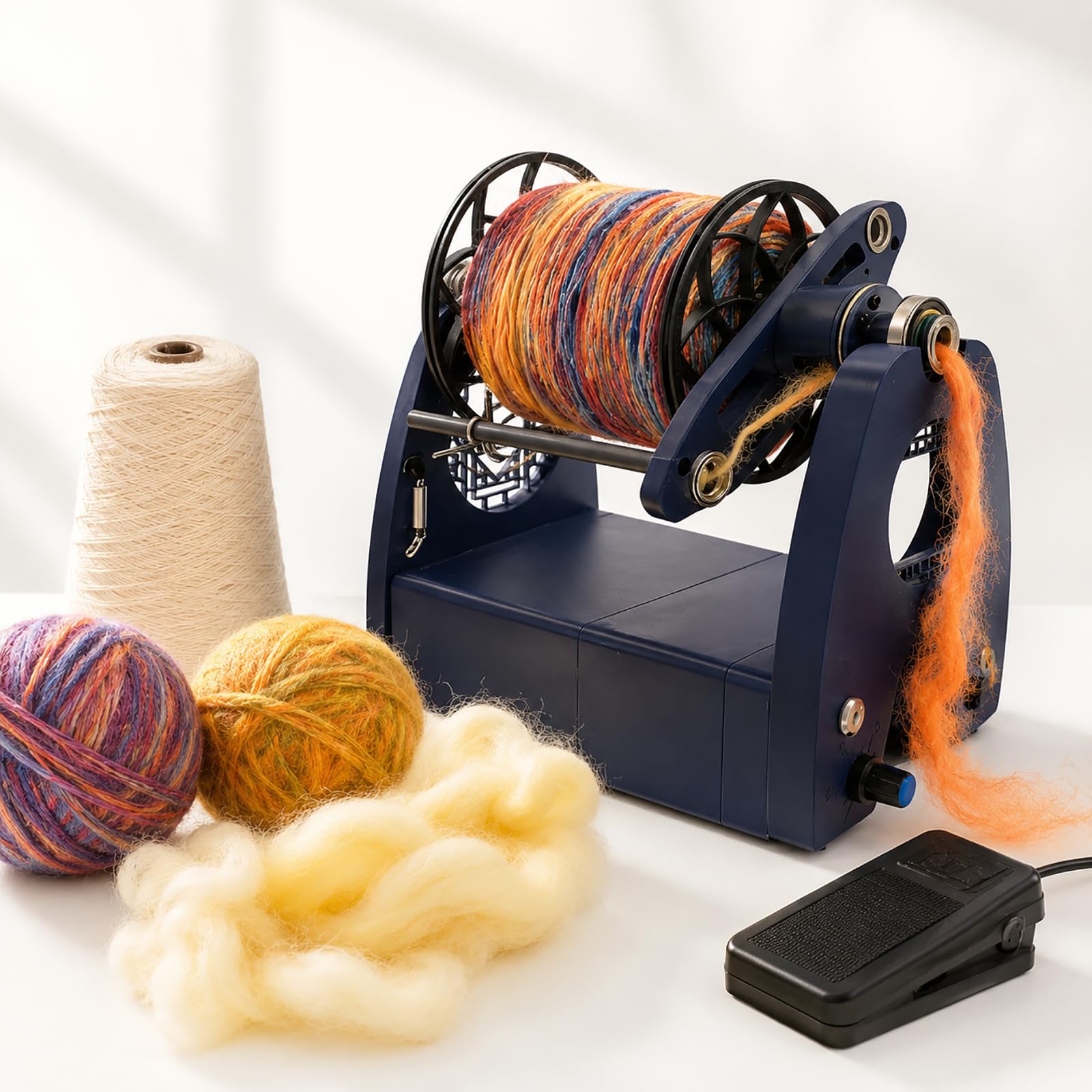 HCAUYNN Electric Fibre Spinner Machine, Adjustable Speed Yarn Spinning Wheel for Wool, Textured Yarn & Creative Fibre Arts