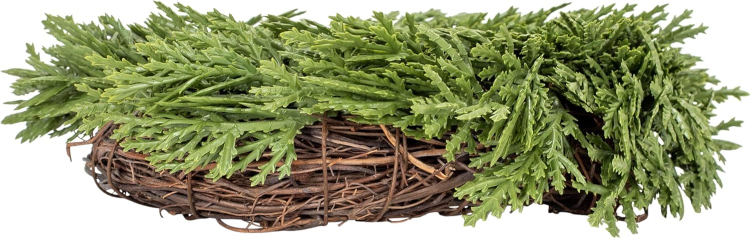 Creative Co-Op Round Green Artificial Cedar Wreath