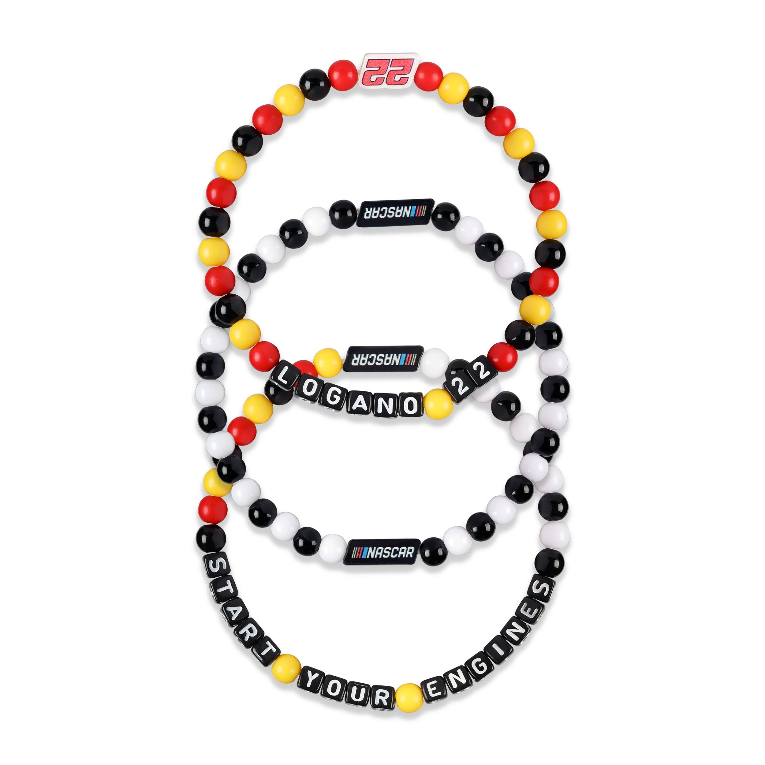 FOCO NASCAR Joey Logano Mens 3 Pack Friendship Bracelet