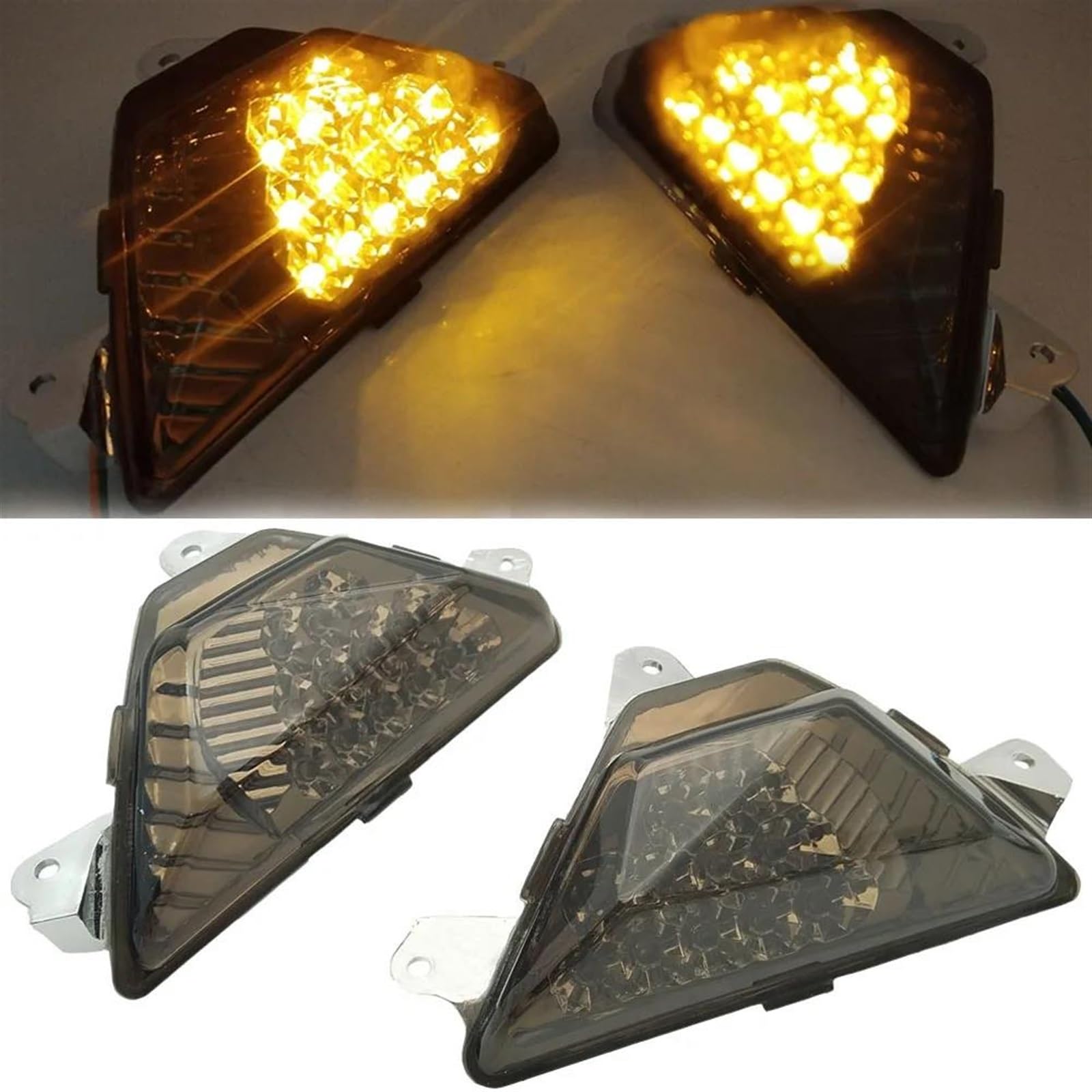Luces Intermitentes para Motocicleta, Luces Intermitentes para Kawasaki para Ninja 250 300 400 650 1000/SX Z1000SX ZX6R 2013-2020 Intermitentes Delanteros y Traseros