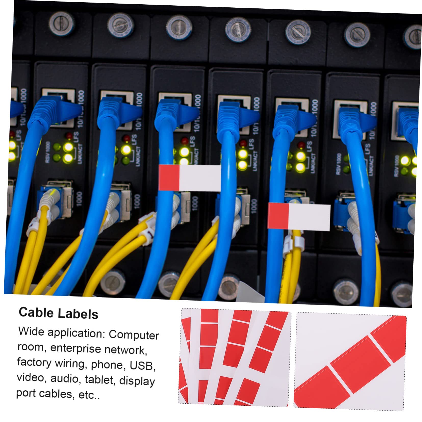 SHINEOFI 15pezzi Etichette Autoadesive Per Cavi Da Resistente Allo Strappo Per Identificazione e Suddivisione Cavi Adatte Per Uso Ed Esterno Facile Applicazione e Rimozione Design Pratico
