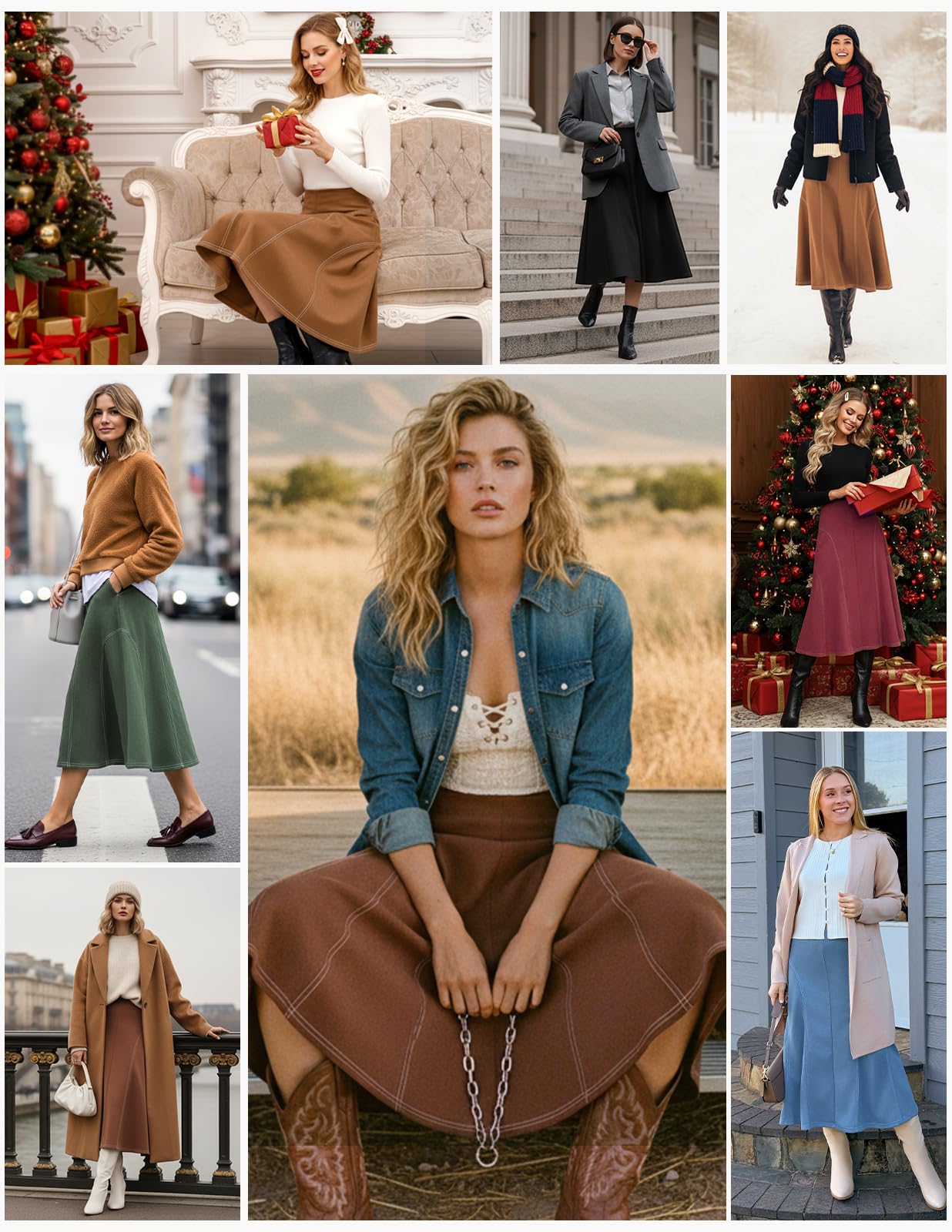 Kate Kasin Gonna midi da donna in pelle scamosciata 2025 Autunno Inverno Gonna A Line a vita alta