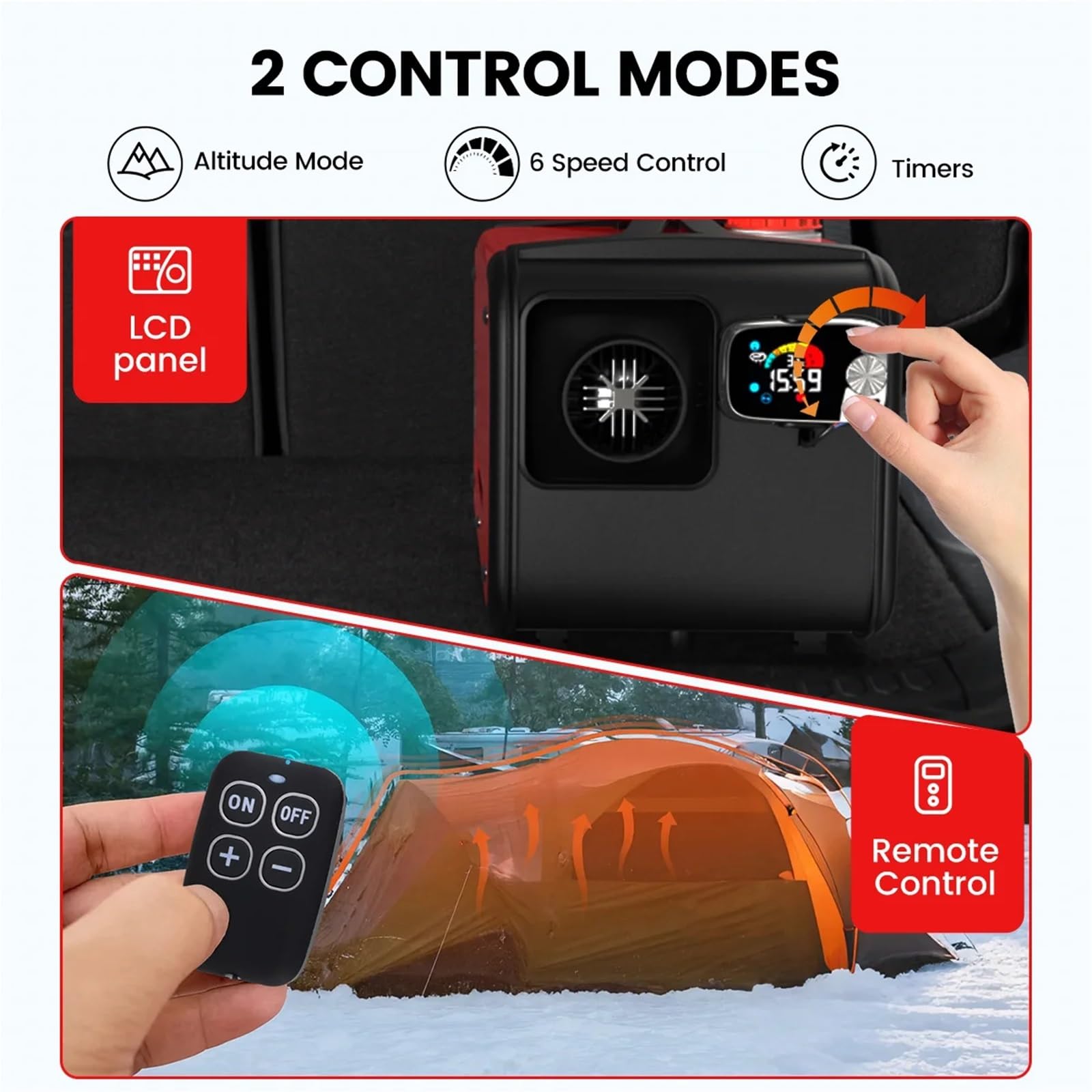 Nagrzewnica postojowa KROAK 5-8 kW Nagrzewnica Diesla 12 V Nagrzewnica powietrza z wentylatorem i zdalnym sterowaniem Zbiornik paliwa Ogrzewanie postojowe nagrzewnica powietrza(K-H)