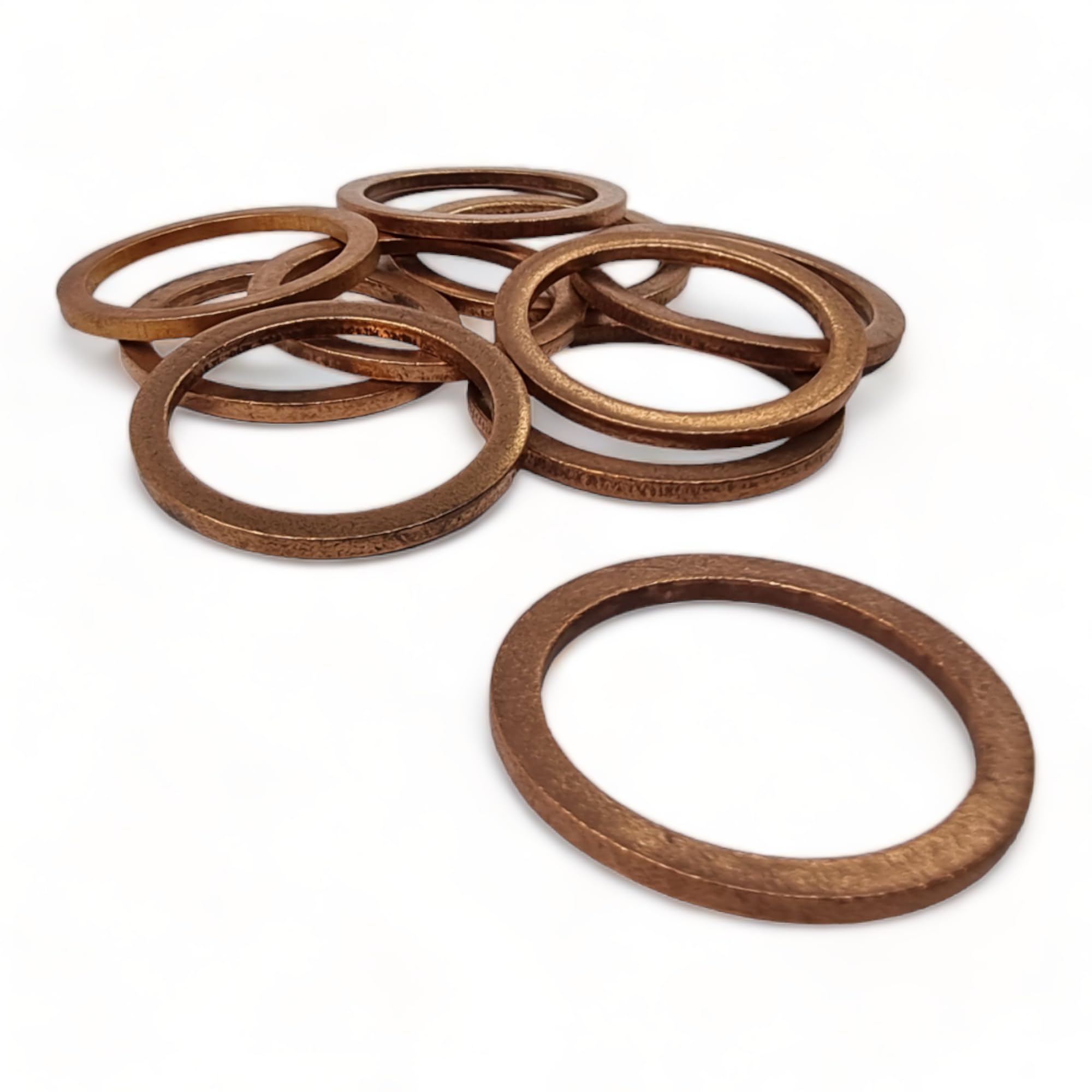 10 Pack of (26mm x 32mm x 2mm) Copper Sealing Washers - Metric Flat Gasket Sump Plug Washer