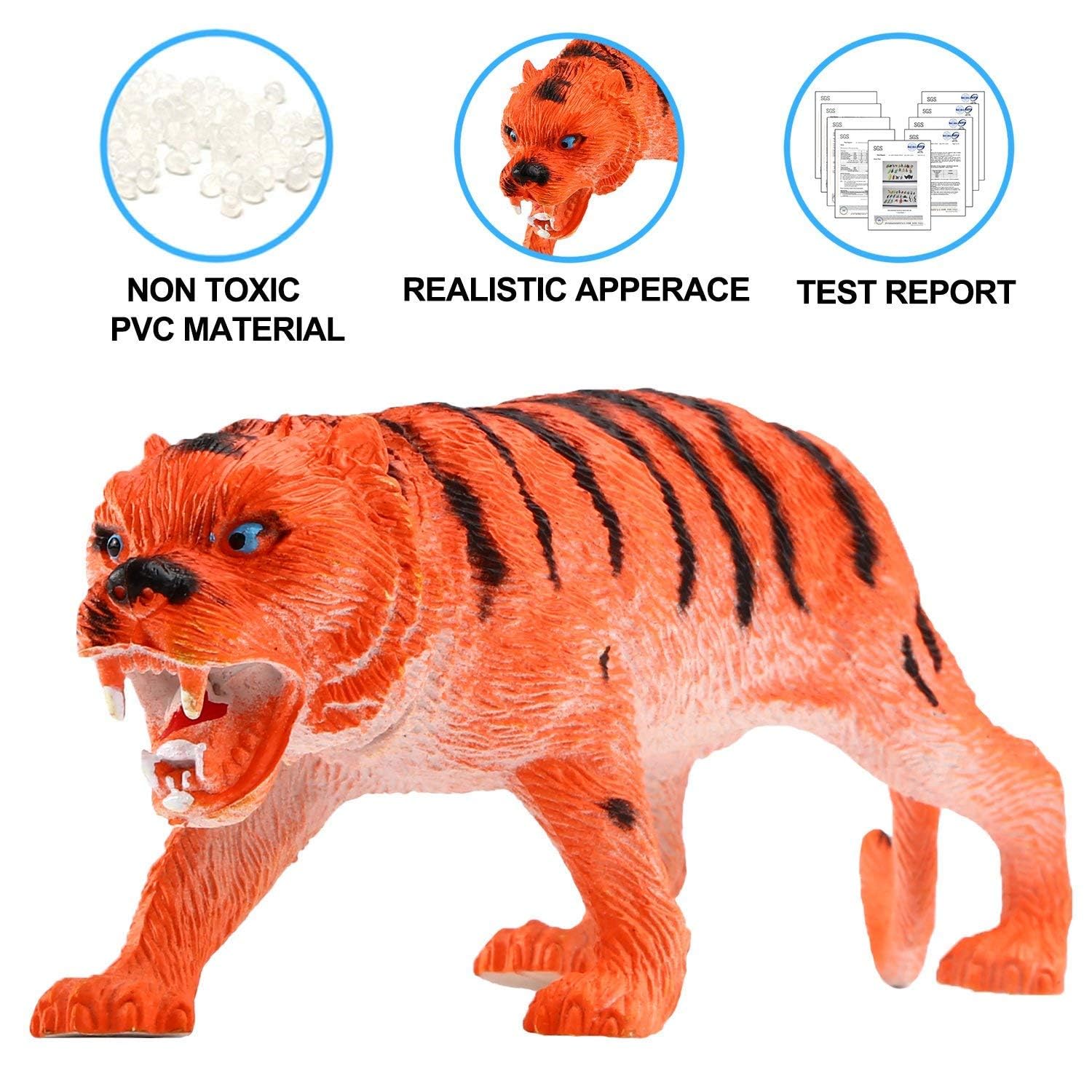 Kidoyz Animal Planet Educational Toy Set, 58 Pieces Multicolor Safari Figurines, Soft PVC Material, Realistic Design for Children 18-48 Months, Small Size with Trees and Fences 4