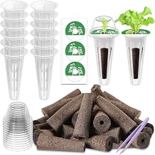 79 Pcs Seed Pod Kit Compatible with Aero Garden and All Brands - Grow Anything Kit for Indoor Garden Hydroponics Growing System with 24 Grow Sponges, 12 Grow Baskets, 12 Domes, 30 Labels &amp; 1 Tweezer