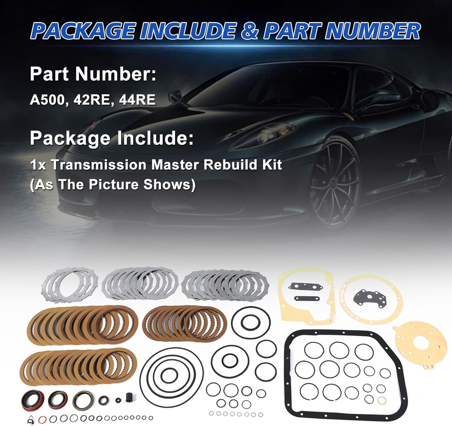 42RE 44RE A500 Transmission Master Rebuild Kit Fits for 1998-2004 Jeep Cherokee Compatible with Dakota Car Aftermarket Parts