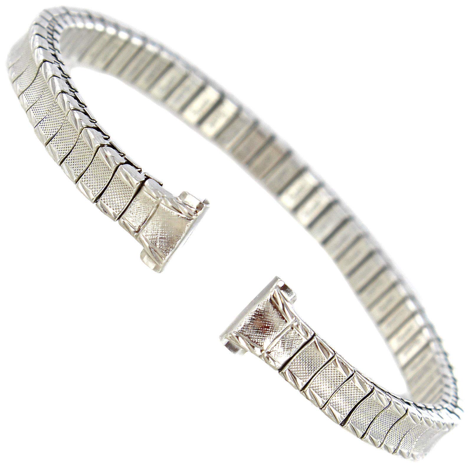 8mm Milano Silver Stainless Steel Twist-O-Flex Style Ladies Band 738/02Long
