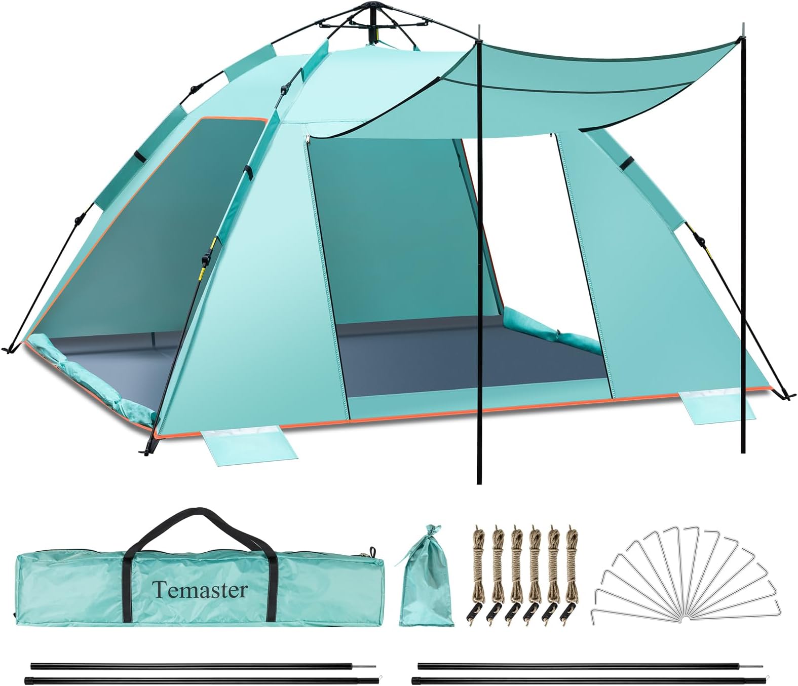Outsunny Pop-up-Campingzelt Familienzelt für 3 Personen wasserdicht leicht belüftet leicht