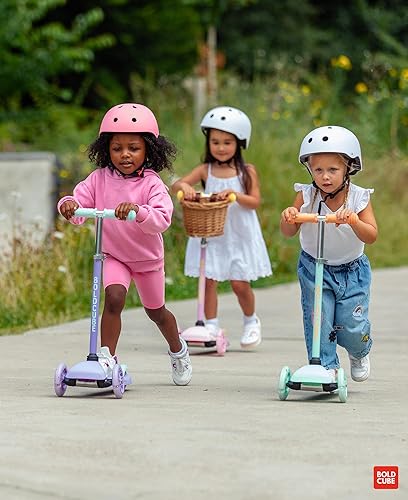 Miniatura 9 de Teeny  Scooter de 3 ruedas color menta para niños y niños pequeños de 3 a 6 años  Ruedas intermitentes  Altura ajustable de 53 a 27.6 in  My First