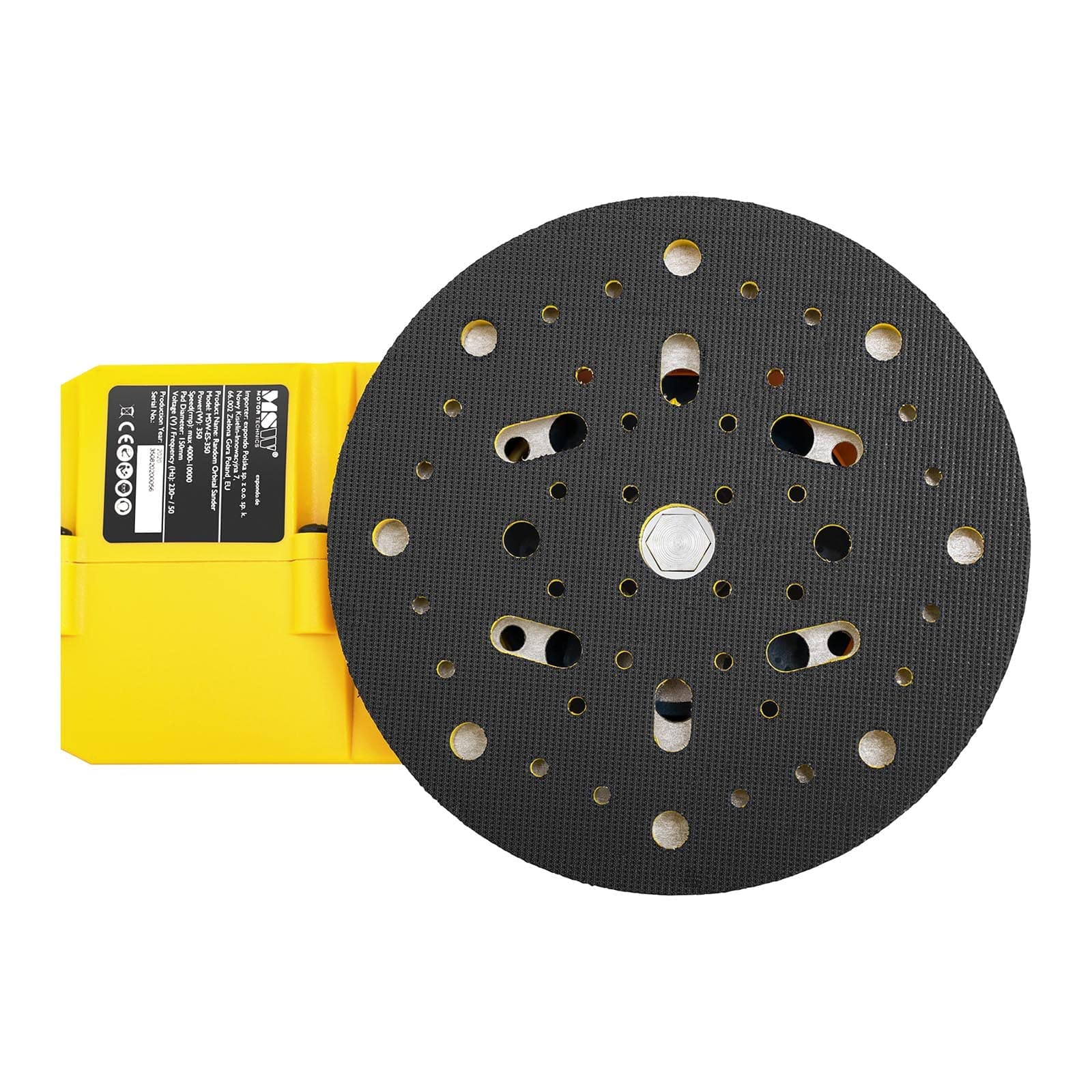 MSW Ponceuse Orbitale Électrique Professionnelle À Bois Métal Voiture Disque 150 mm Mini Petite MSW-ES-350 (350 W, Ø 150 mm, 4 000-10 000 tr/min, Interrupteur De Sécurité, 6 Papiers)