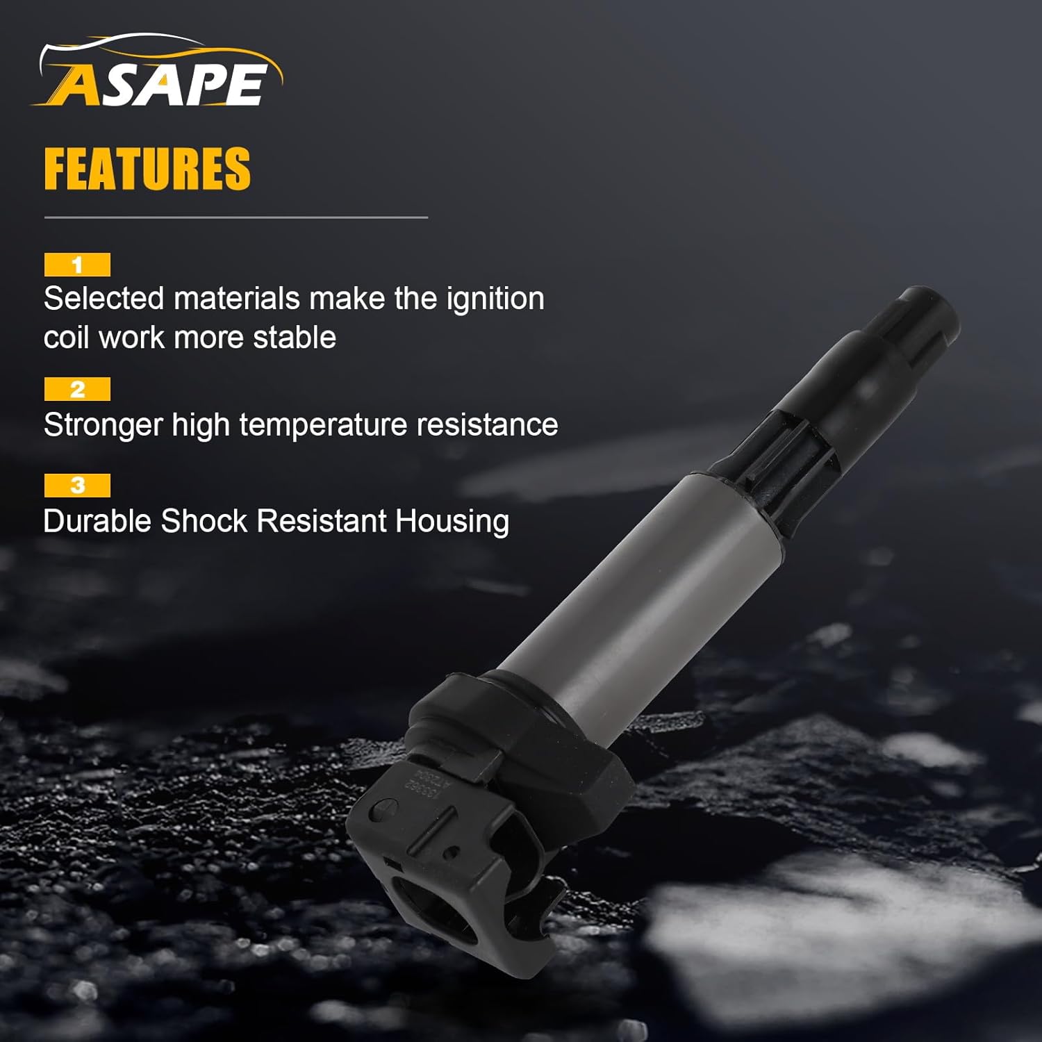 ASAPE Set of 6 Ignition Coil Pack with 6*Spark Plug Fit for 2002-2004 for BMW 320i 2.2L 2003-2005 for BMW 325Ci 2.5L 2003-2005 for BMW 325i 2.5L 2001-2005 for BMW 325xi 2.5L, Replace UF522