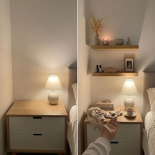 Miniatura 9 de BAOBAB WORKSHOP Estantes flotantes de madera natural para pared de 16 pulgadas, estantes flotantes de pared para cocina y dormitorio, estantes de