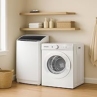 Vista 3 de ROVSUN Juego de secadora de ropa portátil de 1.8 pies cúbicos y lavadora completamente automática de 17.8 libras, juego combinado de lavadora