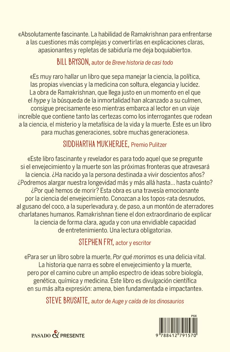 POR QUÉ MORIMOS: LA NUEVA CIENCIA DEL ENVEJECIMIENTO Y LA BÚSQUEDA DE LA INMORTALIDAD (ENSAYO)