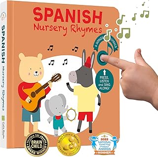 Spanish Nursery Rhymes | Bilingual Children's Book in Spanish with English Translation | Learn Spanish for Kids | Spanish Books for Toddlers 1-3 | 6 Canciones Infantiles en Español