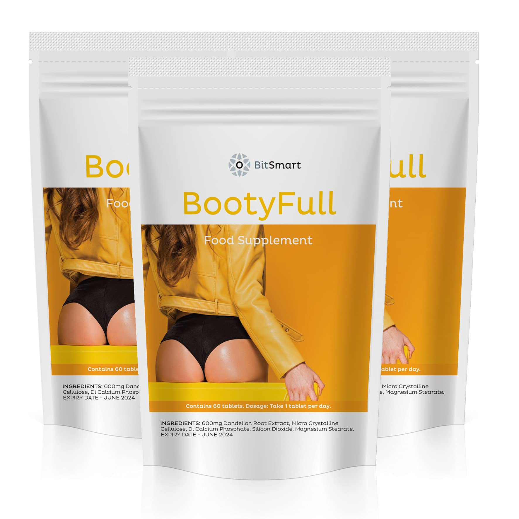 BitSmartBootyFull 30 Tablets, Brazilian Bum Lift, 100% Safe and Natural Ingredients