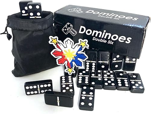 Miniatura 4 de Juego de dominó filipino y Double Six con diseño de bandera de Filipinas y bolsa de almacenamiento, celebra la cultura filipina con estilo