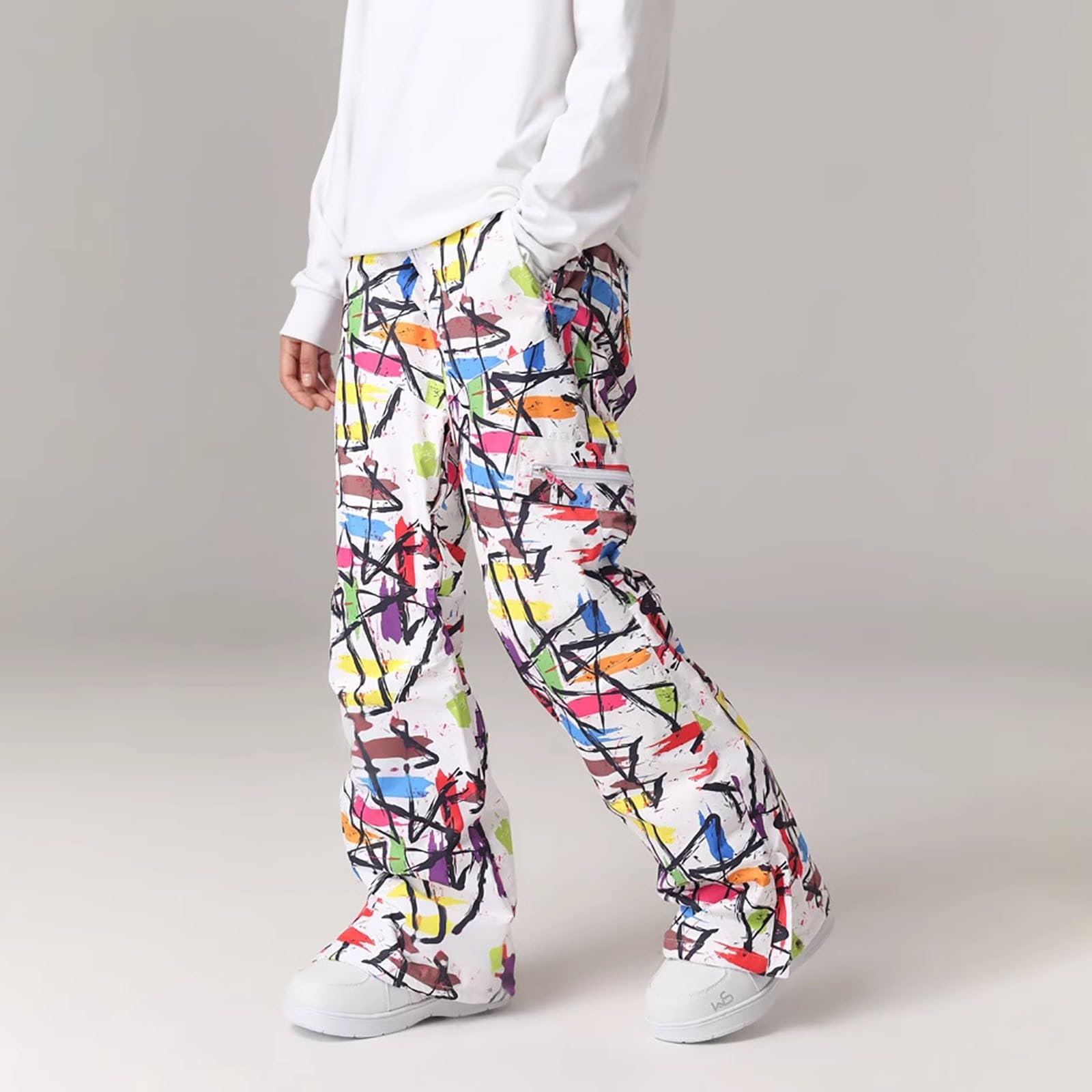 Pantaloni da sci da donna, slim fit, per attività all'aria aperta, impermeabili, traspiranti, caldi, da sci, alla moda, leggeri, funzionali, in tinta unita, per trekking, comfort, abbigliamento