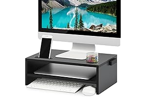 Marbrasse Dual Tier Monitor Stand Riser for Enhanced Organization and Workspace Efficiency