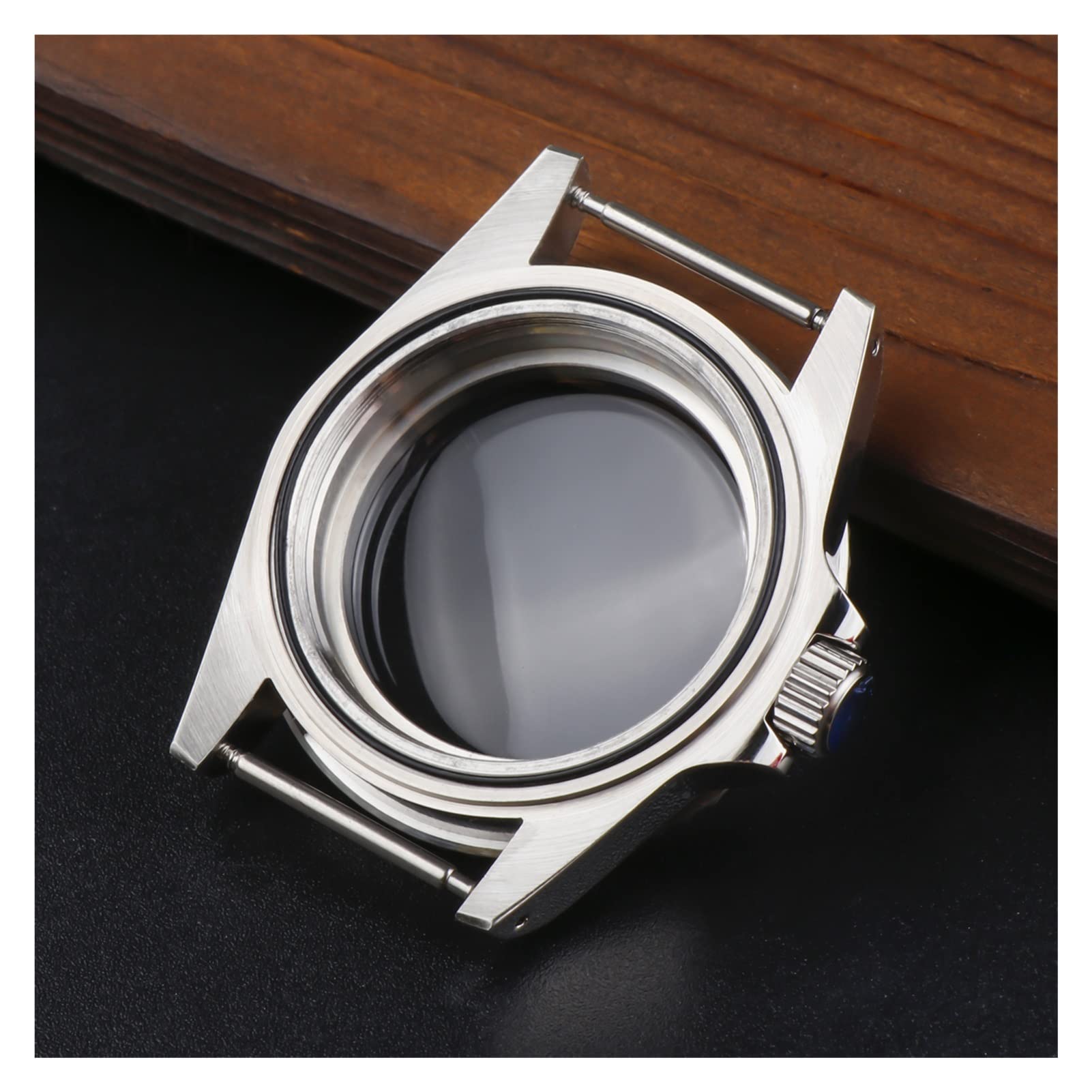 Caja para Movimiento NH35/36, Cristal acrílico abovedado, Bisel de Aluminio Negro, Brazalete de 120 eslabones, Accesorios para Reloj, Brazalete Resistente al Agua hasta 5 ATM.