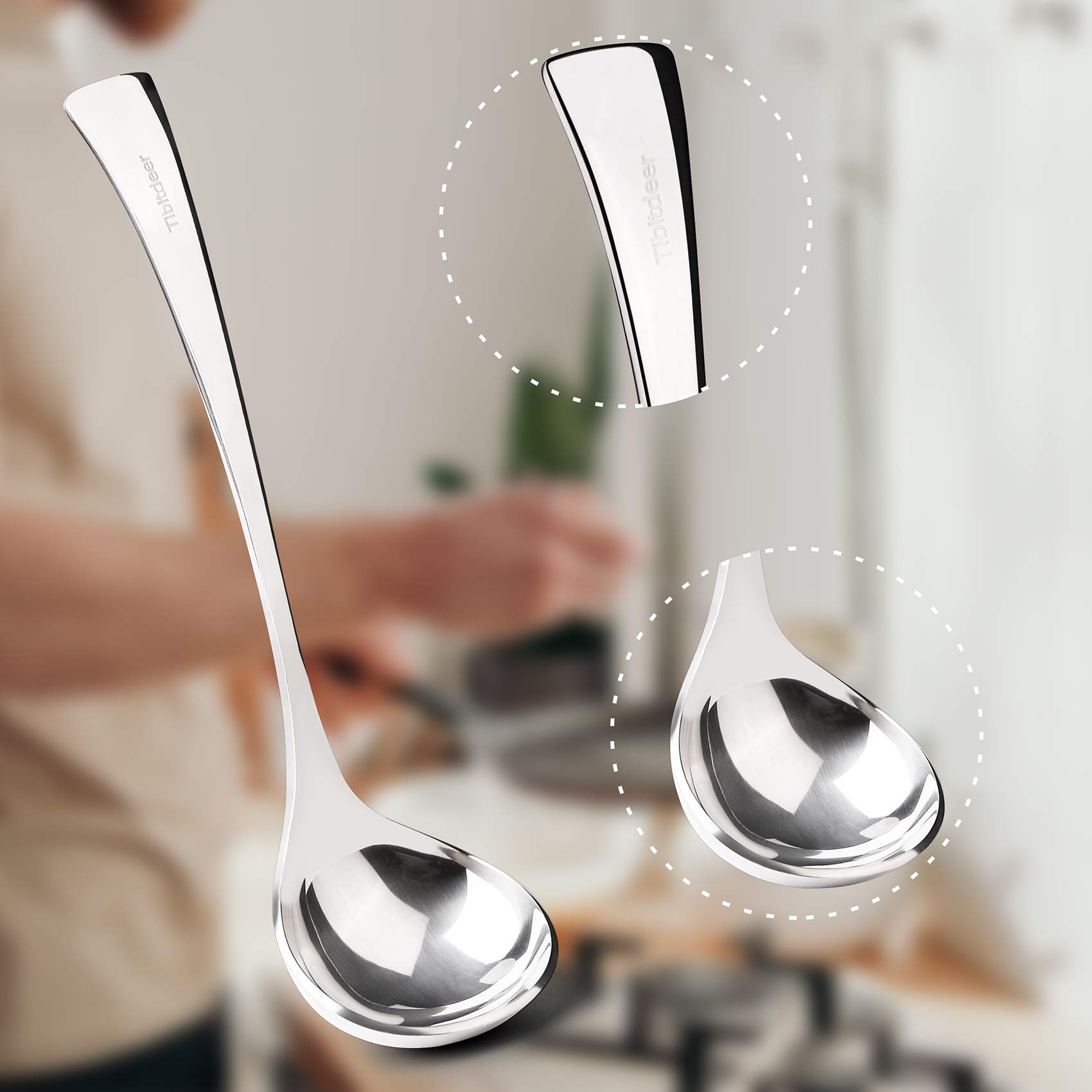 Amazon.co.jp: スープスプーン おたま 純チタン ディナースプーン 滑り