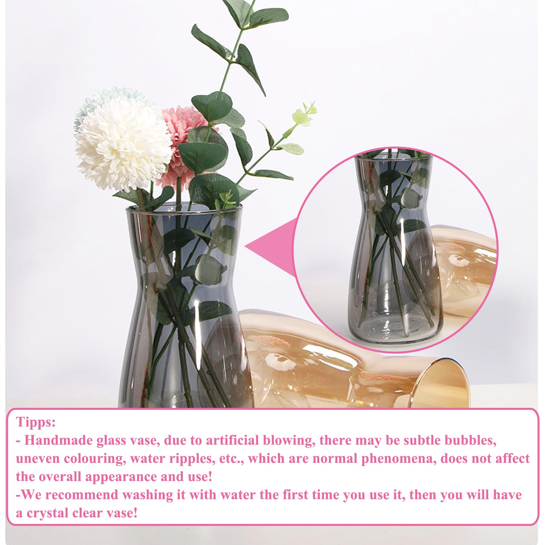 Bellatio Design Vaas - taps uitlopende vaas - glas - 25 cm - decoratie - Vazen - Merkloos