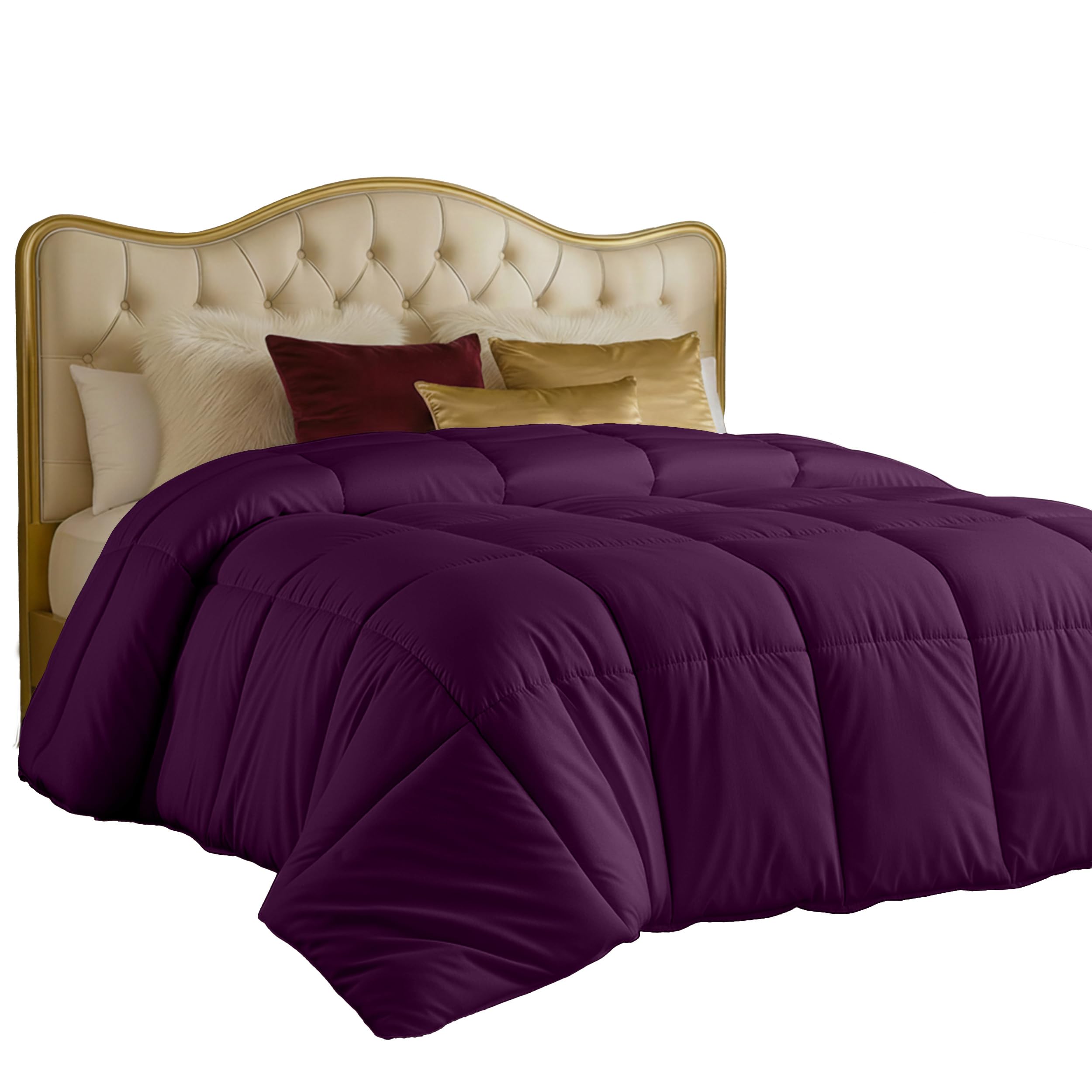 Utopia Bedding All Season 250 GSM Comforter - Plush Siliconized Fiberfill Comforter Twin - Box Stitched (Twin/Twin XL, Plum)