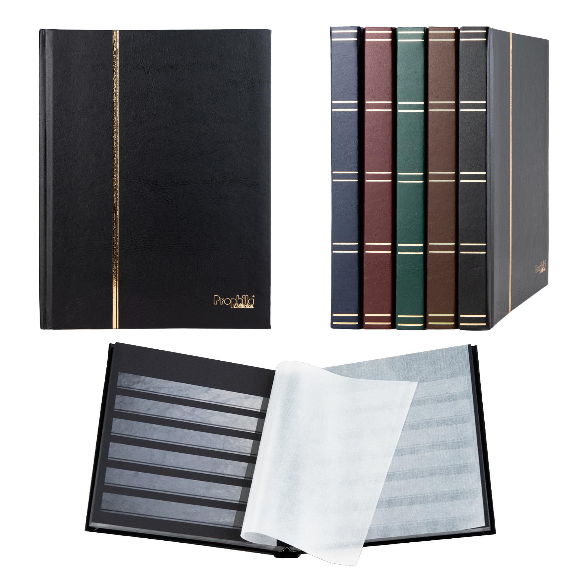Prophila album pour timbres, 32 pages, intérieur noir (couv. noir)