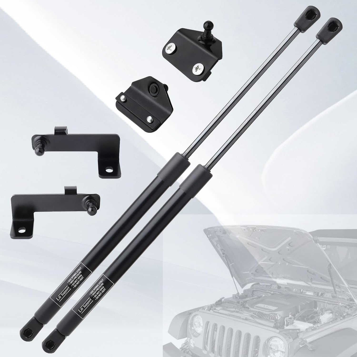 2pcs Front Hood Lift Struts Gas Prop Shocks Fit for Jeep Wrangler JL 2018 2019 2020 2021 2022 2023 2024, for Jeep Gladiator 2020 2021 2022 2023 2024 Hood Struts Lift Supports
