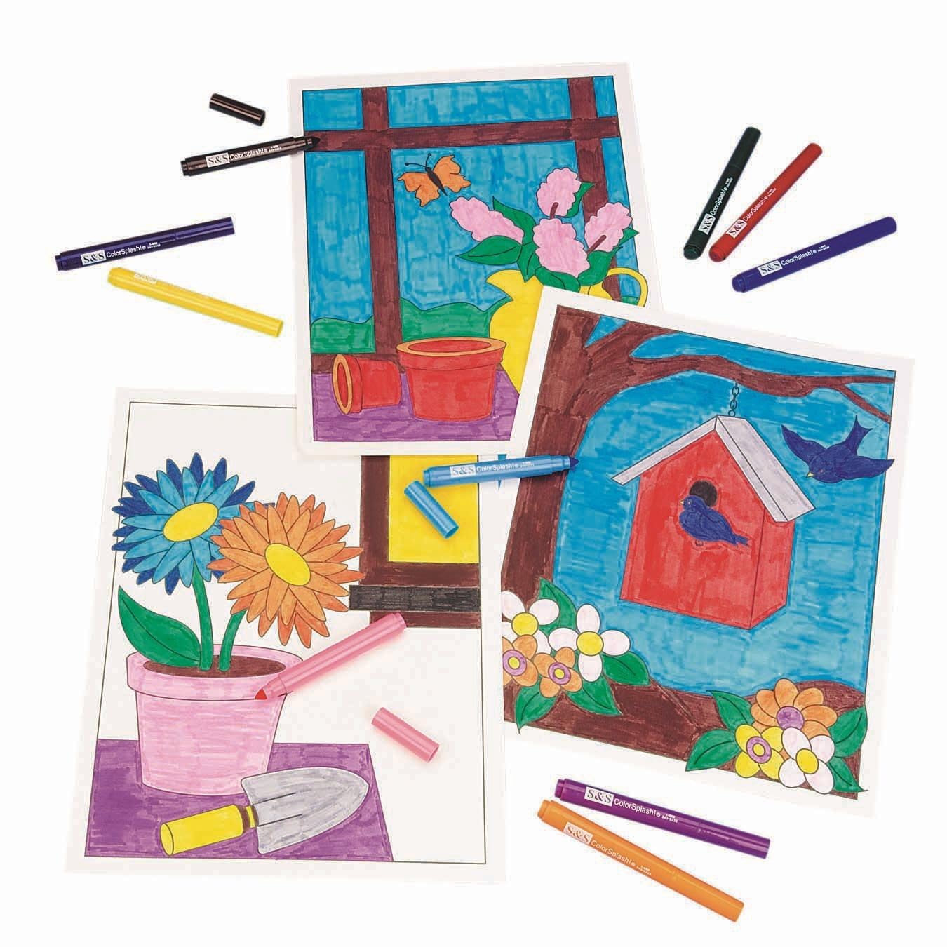 S&S Worldwide Floral Still Life Posters Craft Kit (Pack of 12)