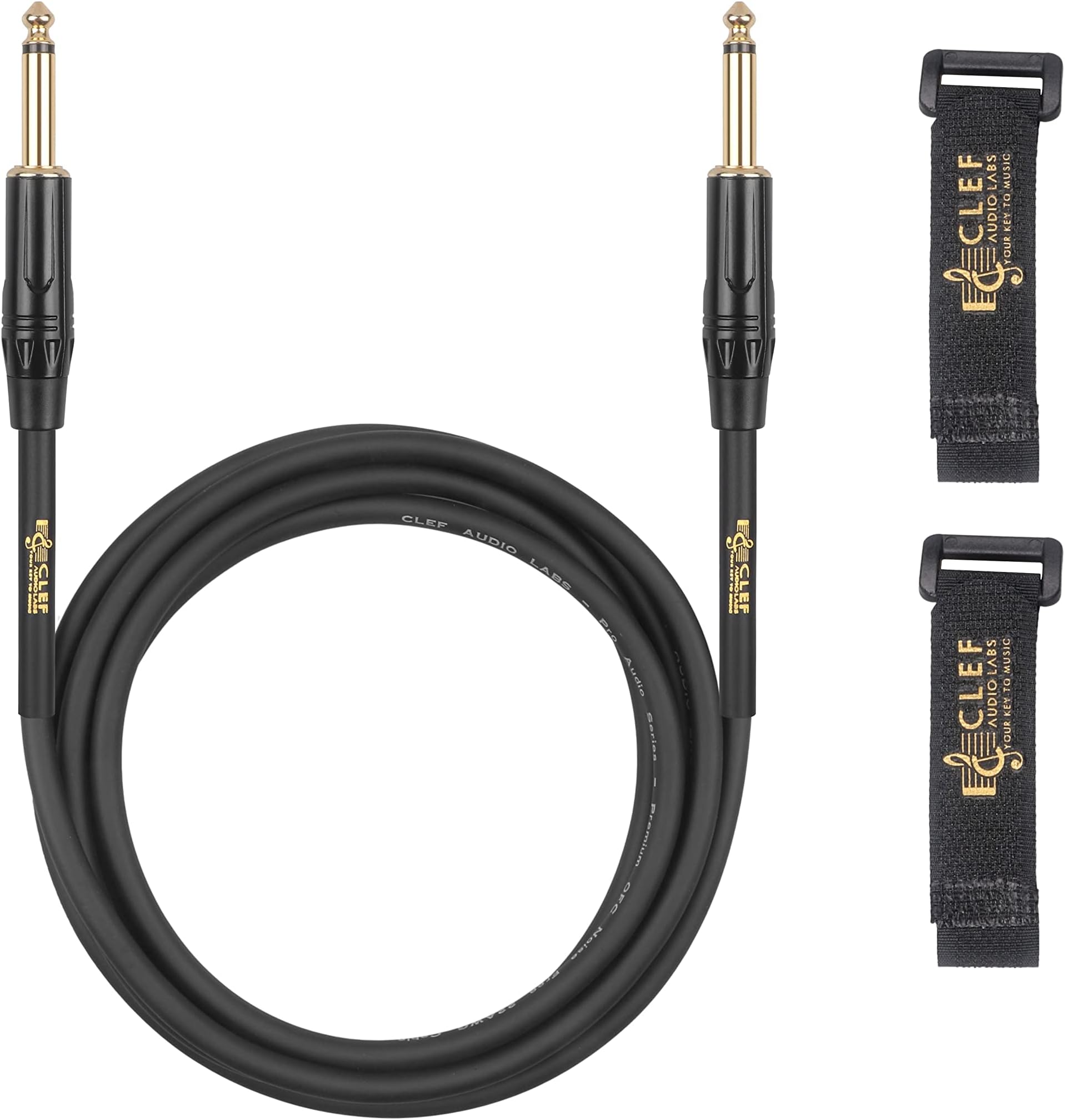Instrument Guitar Cable, 6ft - 1/4 inch TS Straight to Straight Electric bass Guitar AMP Cord, 22AWG, Black Zinc Alloy Shell, PVC Jacket