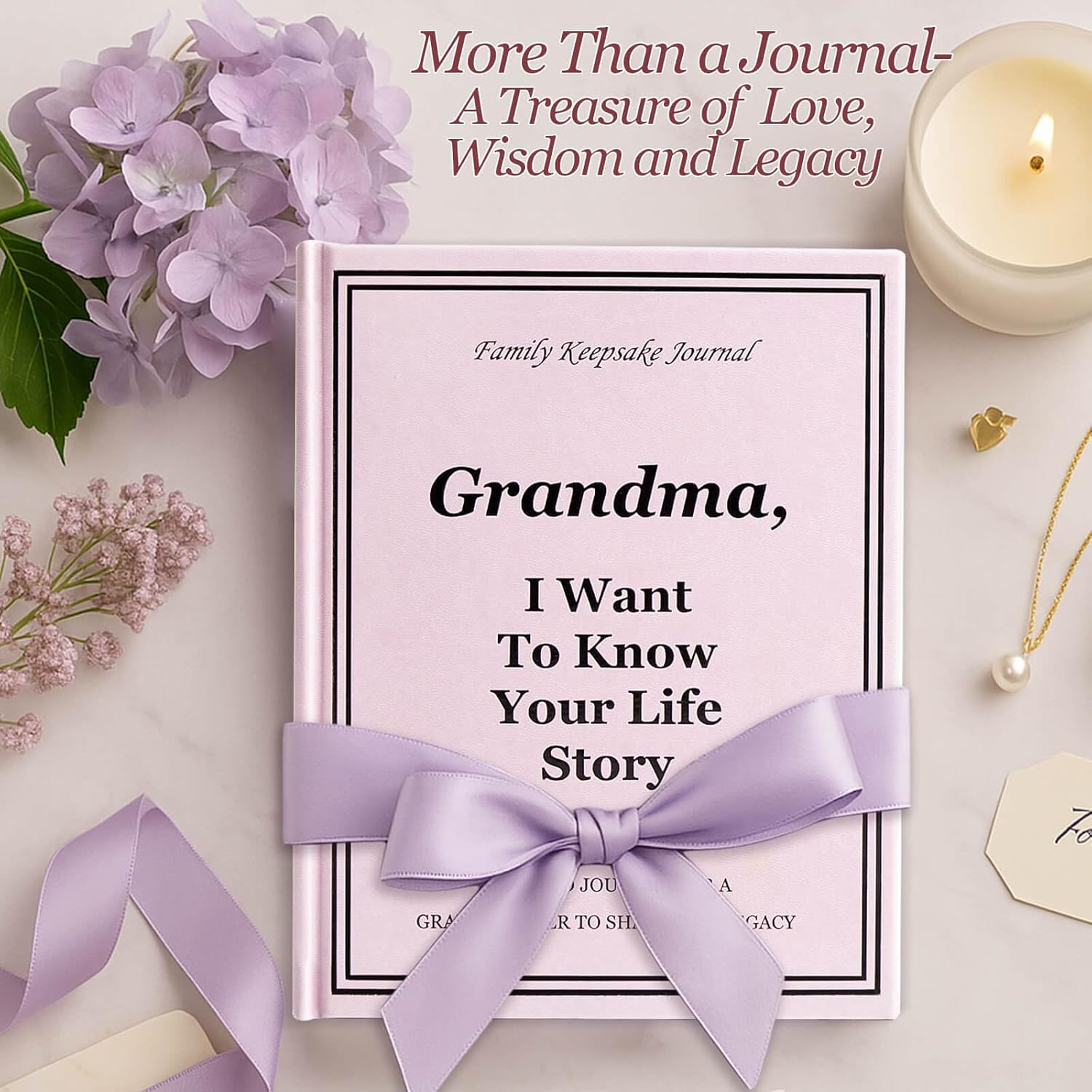 Grandma I Want to Know Your Life Story Journal, Leather Hardcover Book with 250+ Prompt Questions for Grandmother to Share Her Love and Memories, Christmas Gifts for Grandma Birthday Mother's Day - Image 6