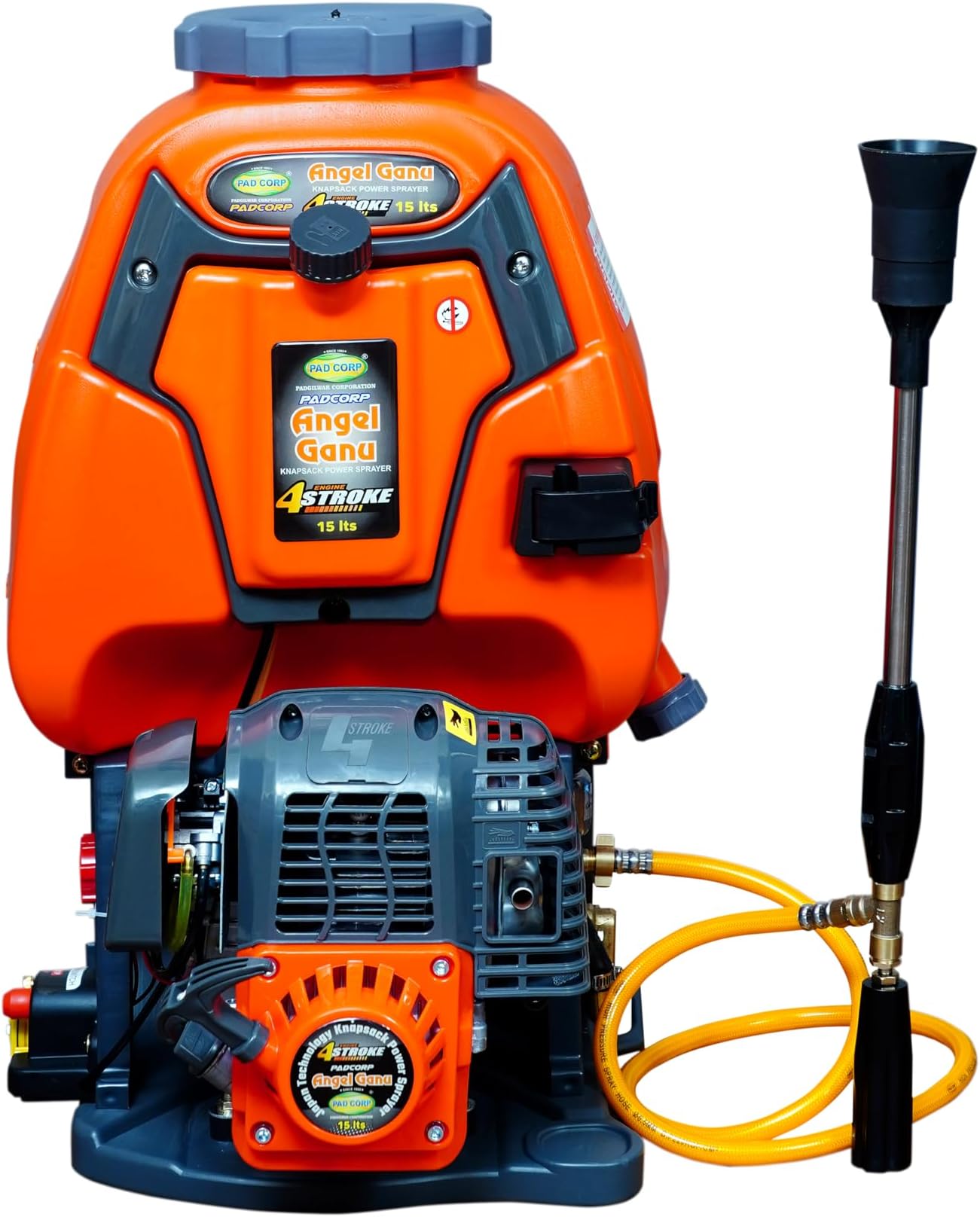 PAD Corp Angel Ganu 4 ST Turbo Power Sprayer Petrol Engine, Tank 15 Liter Capacity, with Double Suction (Angel GANU)